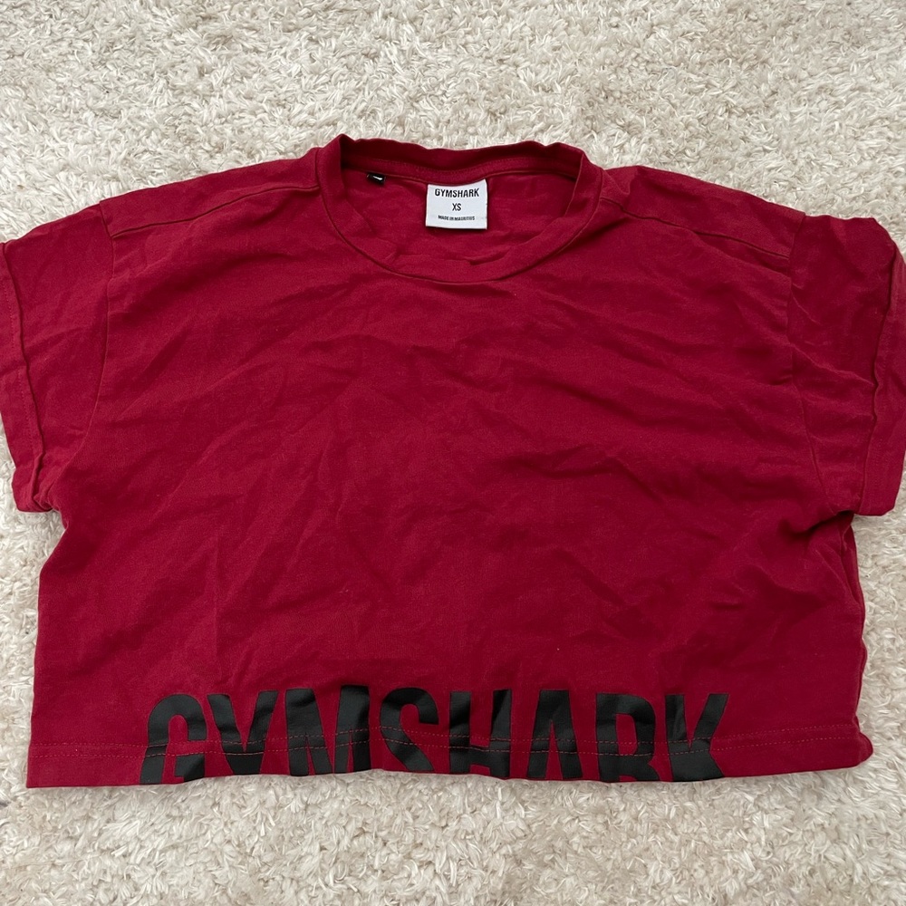 GYMSHARK MAROON/RED FRACTION TEE❤️